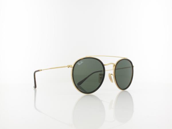 Ray Ban | Round Double Bridge RB3647N 001 51 | gold / green